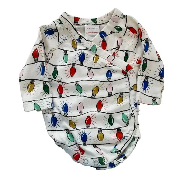 Hanna Andersson Christmas Baby Bodysuits Lot of 3 Long Sleeve Baby 0-3mo Holiday - Picture 6 of 8